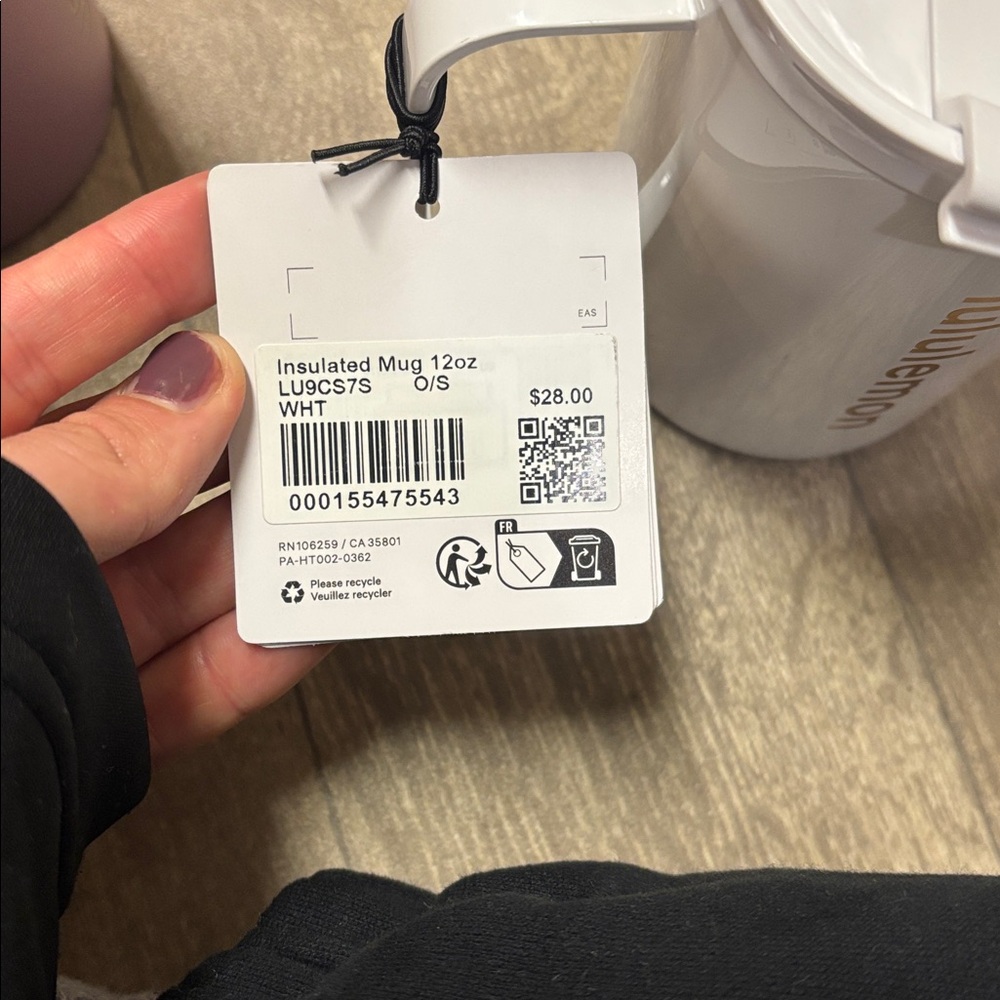 NWT Lululemon Insulated White Travel Mug 12oz - Picture 4 of 14